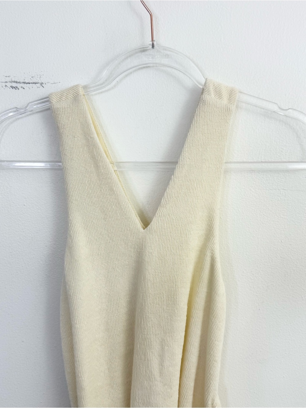 ASOS Design Cream Draped Front Cross Back Knit Midi Dress US 10 EU 42 - Picture 3 of 6